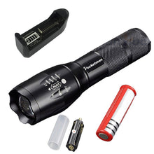 Load image into Gallery viewer, Most Powerful T6 L2 XP-L LED Flashlight Rechargeable Zoomable Linternas Torch Waterproof Lamp by 1*18650 or 3*AAA Hand Light