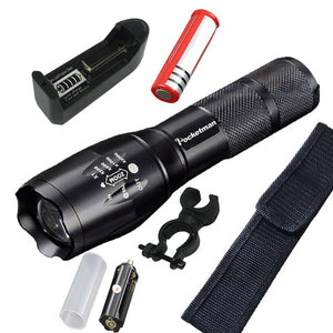 Most Powerful  T6 L2 XP-L LED Flashlight Rechargeable Zoomable Linternas Torch Waterproof Lamp by 1*18650 or 3*AAA Hand Light