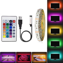 Load image into Gallery viewer, DC5V RGB USB LED Strip Light SMD 3528 Waterproof LED Strip 0.5M 1M 2M 3M 4M 5M TV Backlight Bande Decoration Lamp With Remote
