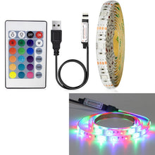 Load image into Gallery viewer, DC5V RGB USB LED Strip Light SMD 3528 Waterproof LED Strip 0.5M 1M 2M 3M 4M 5M TV Backlight Bande Decoration Lamp With Remote
