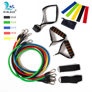 17Pcs/Set Latex Resistance Bands Set Yoga Exercise Fitness Band Rubber Loop Tube Bands Gym Door Anchor Ankle Straps With Bag Kit